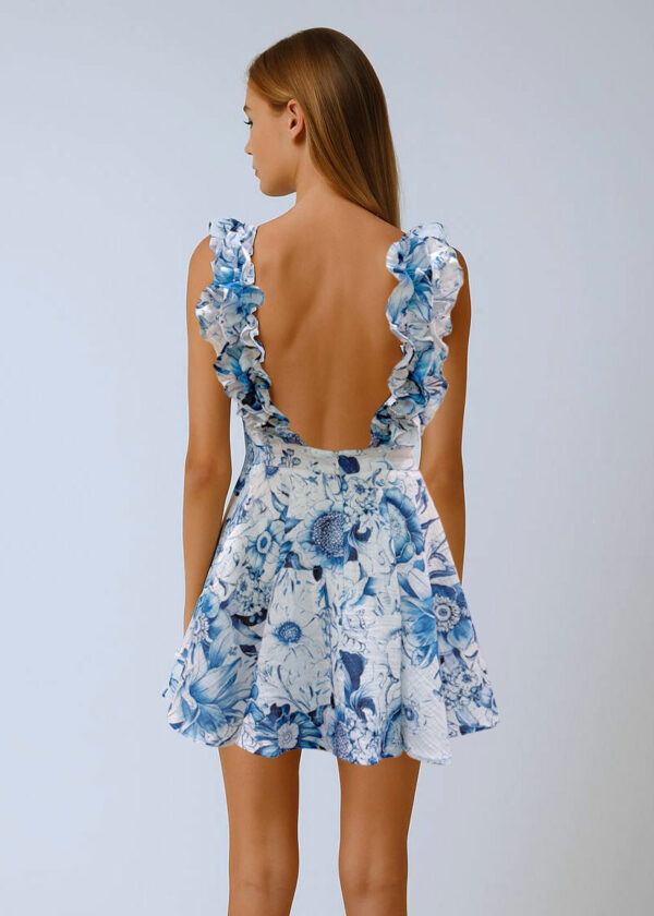 Flor Azul – Voluminous Cotton Dress - Image 5