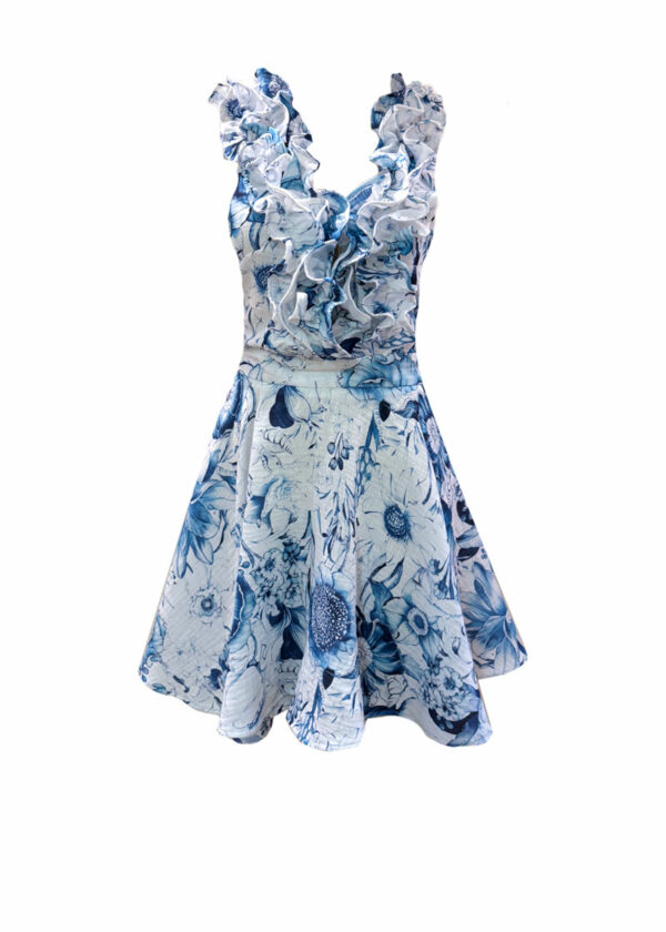 Flor Azul – Voluminous Cotton Dress - Image 6