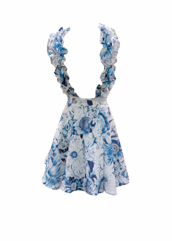 Flor Azul – Voluminous Cotton Dress - Image 7