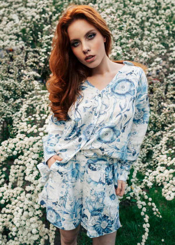 Azul Lino – Floral Cotton Shirt - Image 3