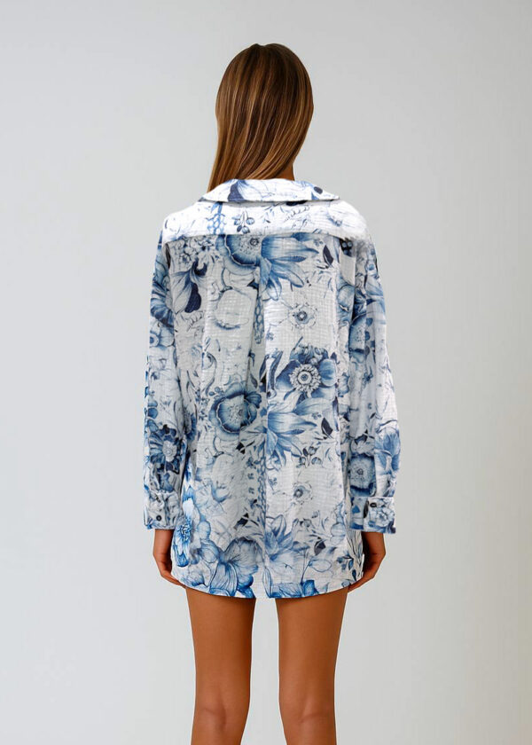 Azul Lino – Floral Cotton Shirt - Image 4